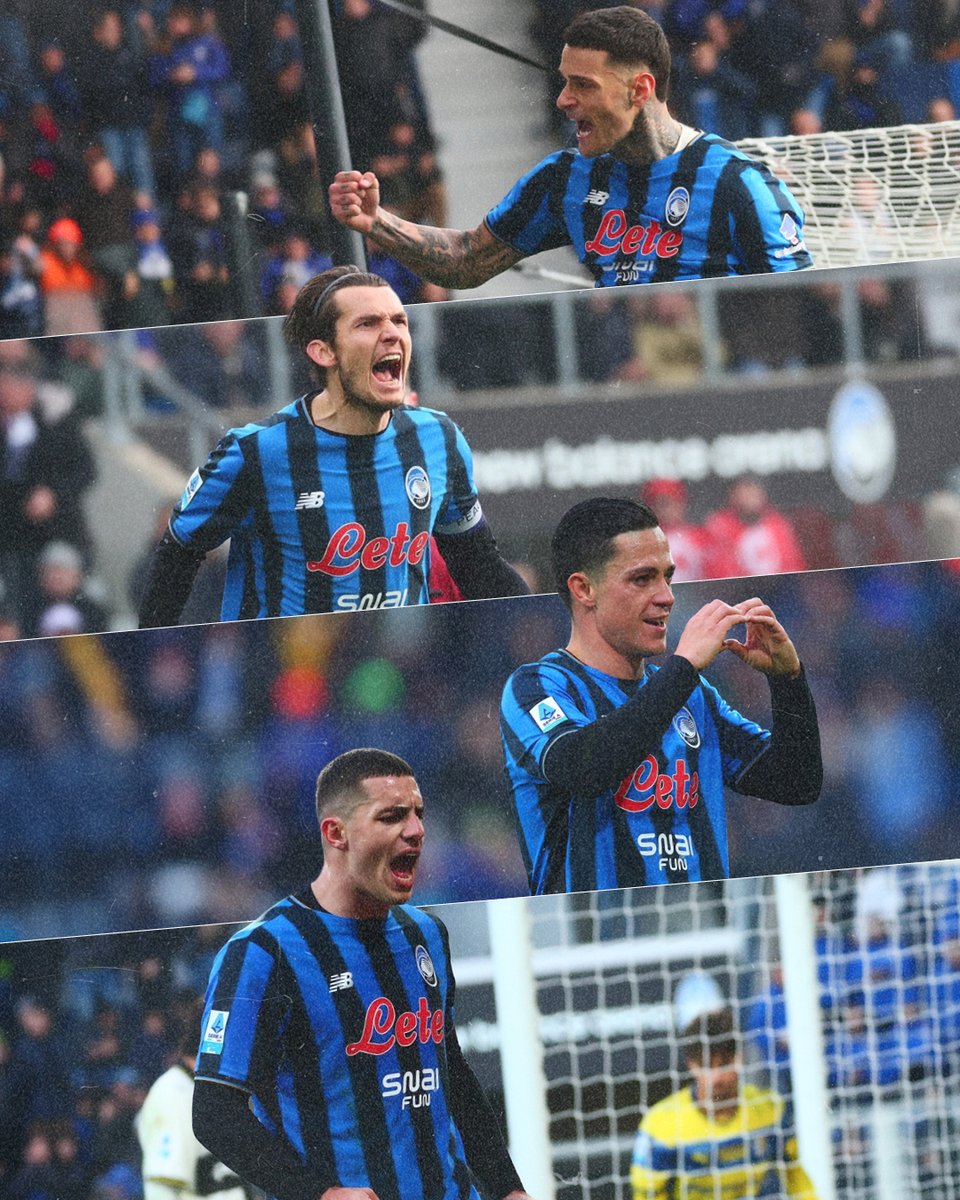 Atalanta_BC's tweet photo. 4️⃣ a special Monday ⚽️⚽️⚽️⚽️
⬇︎⬇︎⬇︎⬇︎
#AtalantaParma #GoAtalantaGo ⚫️🔵 https://t.co/S0fRGhM9j2