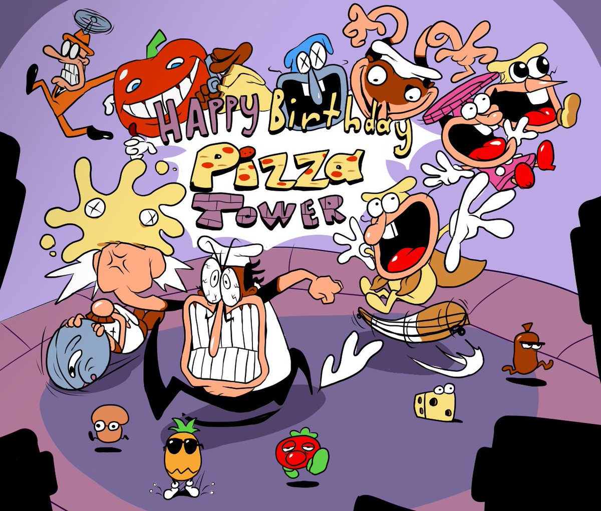 HAPPY 3RD BIRTHDAY <a href="/PizzaTowergame/">Tour De Pizza (Woon, Pizza Tower)</a>!

#pizzatower