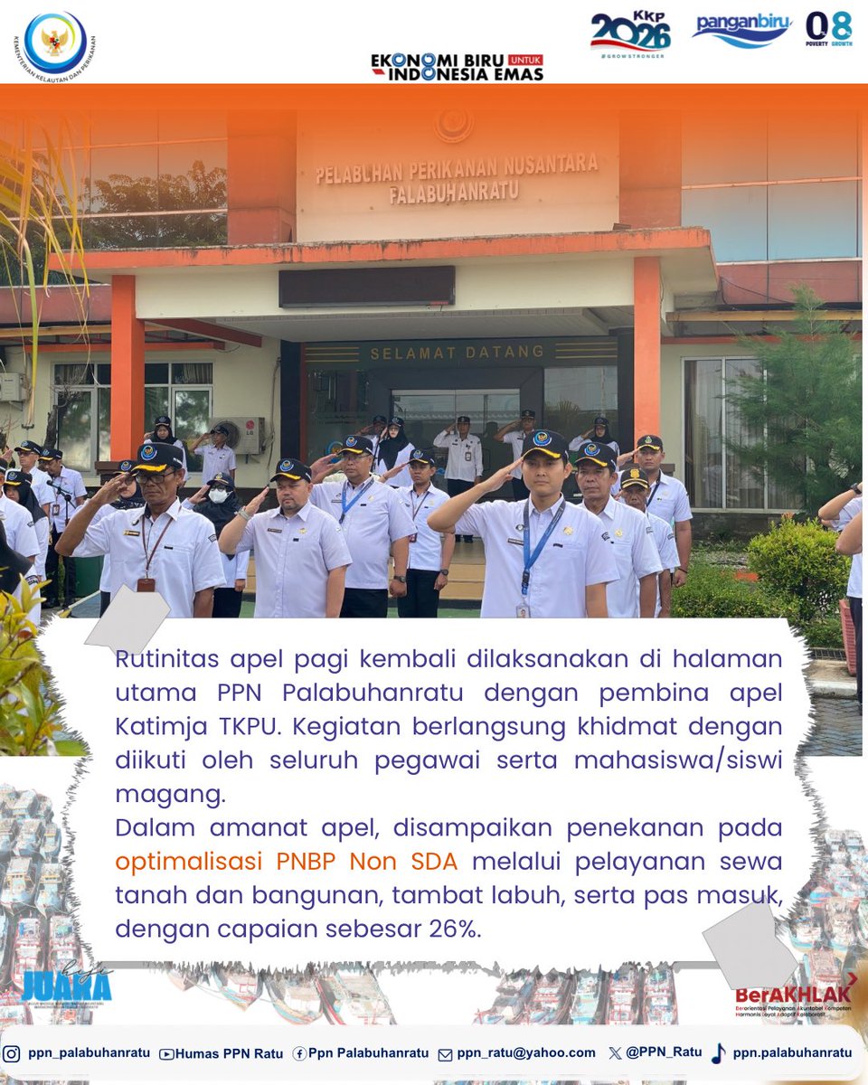 ppn_ratu's tweet image. Sampurasun Sahabat Bahari

Minum kopi di pagi hari,
Jangan lupa buang sampahnya.
Apel pagi tingkatkan sinergi,
PNBP naik, lingkungan pun terjaga.

#PanganBiru
#KKPGOID  #DJPTDisiplin #DJPTBerdedikasi
@kkpgoid @djpt_kkp @swtrenggono @dwi_utariretno @afifsarwono_