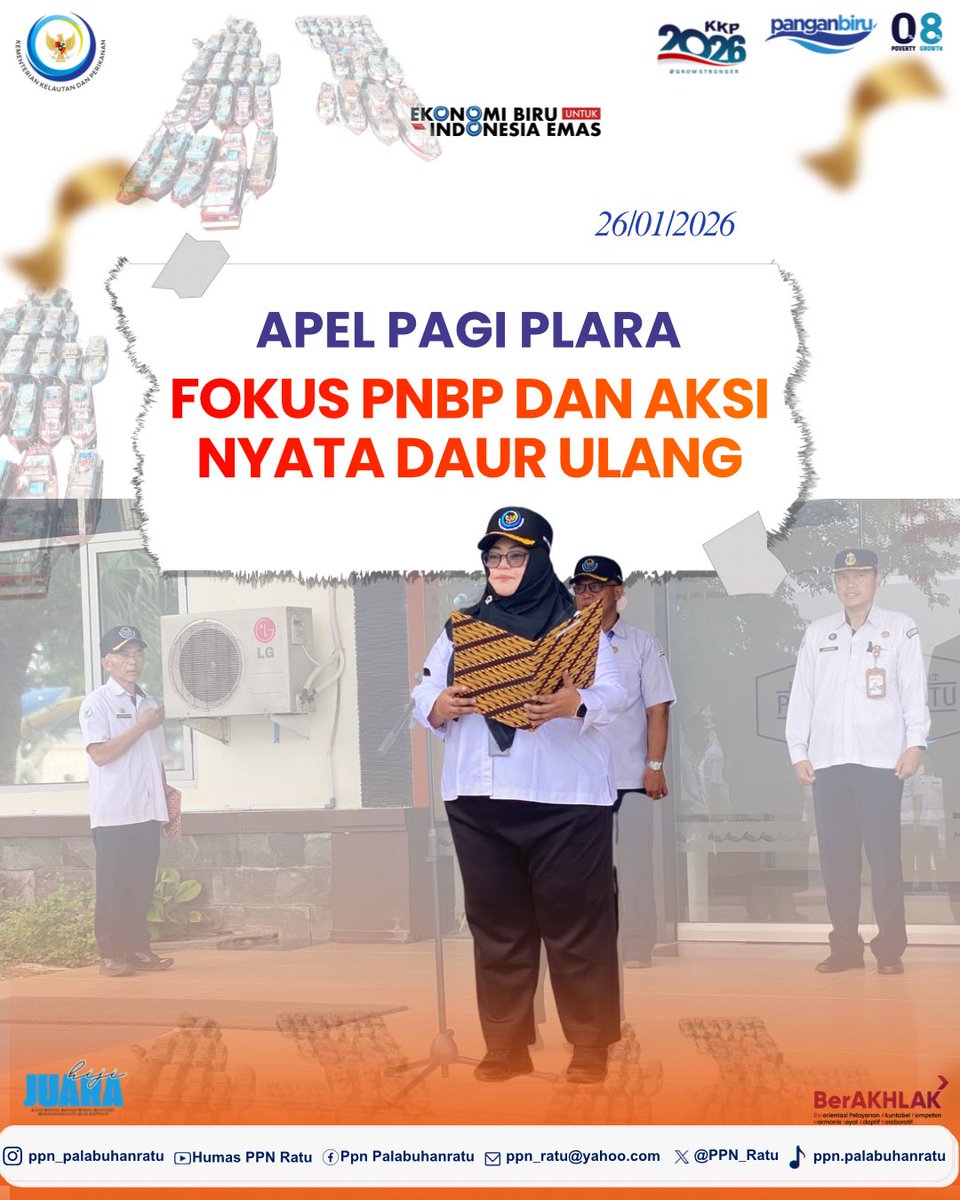 ppn_ratu's tweet image. Sampurasun Sahabat Bahari

Minum kopi di pagi hari,
Jangan lupa buang sampahnya.
Apel pagi tingkatkan sinergi,
PNBP naik, lingkungan pun terjaga.

#PanganBiru
#KKPGOID  #DJPTDisiplin #DJPTBerdedikasi
@kkpgoid @djpt_kkp @swtrenggono @dwi_utariretno @afifsarwono_