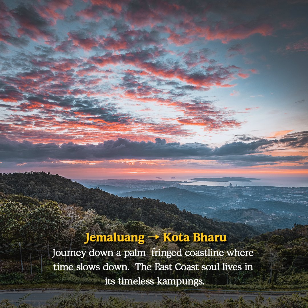 Trip's tweet image. Hit the road. Malaysia's calling with epic drives from cool mountain escapes to warm coastal paradise. Which route are you taking first? Learn more at trip.com/travel-guide/d…