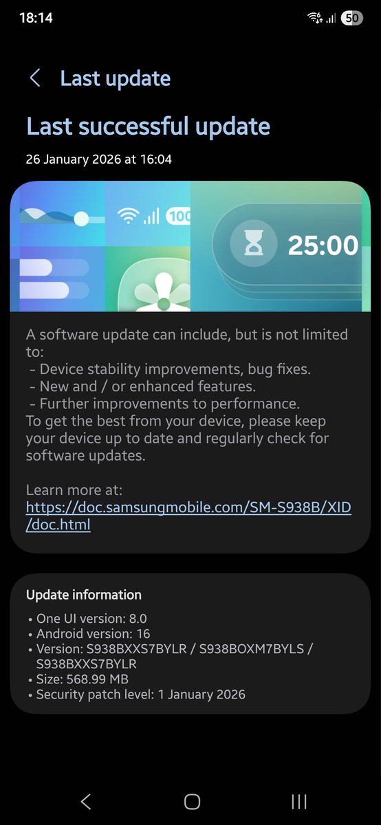 Well.. after a week of delays, it's finally here. <a href="/samsungID/">Samsung Indonesia</a> please do better next month!!

GALAXY S25 SERIES (XID), January 2026 patch BYLR. Go and grab yours NOW!!