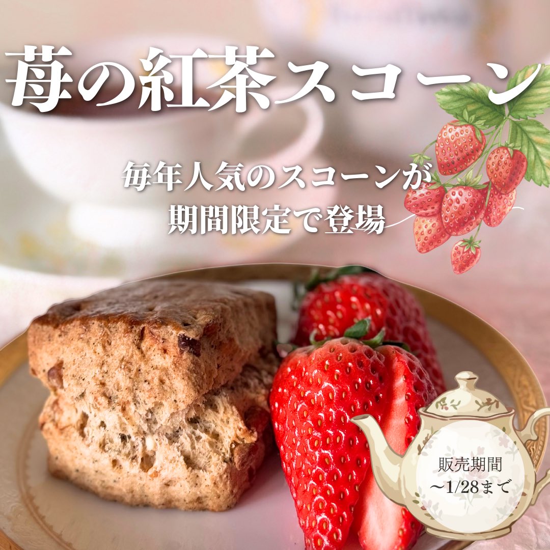 【スコーンセットを販売します】

毎年好評のいちごの紅茶スコーンを含む
スコーン6個セットです🍓

販売期間
1/26 20:00〜1/28 23:59
※先着順

内容
・いちごの紅茶 ×2個
・選べるスコーン ×4個(詳細はページへ)

ぜひ、お手に取って頂けますと幸いです🥰