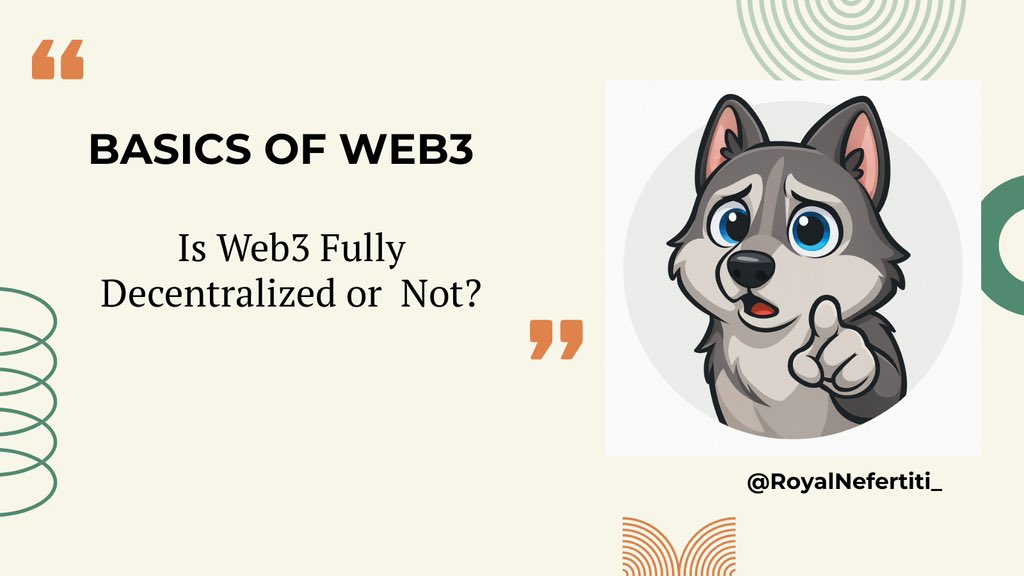 RoyalNefertiti_'s tweet image. 𝗜𝗦 𝗪𝗘𝗕𝟯 𝗙𝗨𝗟𝗟𝗬 𝗗𝗘𝗖𝗘𝗡𝗧𝗥𝗔𝗟𝗜𝗭𝗘𝗗?
𝗔 𝗕𝗘𝗚𝗜𝗡𝗡𝗘𝗥 𝗙𝗥𝗜𝗘𝗡𝗗𝗟𝗬 𝗘𝗫𝗣𝗟𝗔𝗡𝗔𝗧𝗜𝗢𝗡

Hi, I’m Nefertiti 👋
I am a space host and I write beginner friendly threads on Web3 basics . Kindly connect with me, repost this tweet and tag 2–3 friends, let’s…