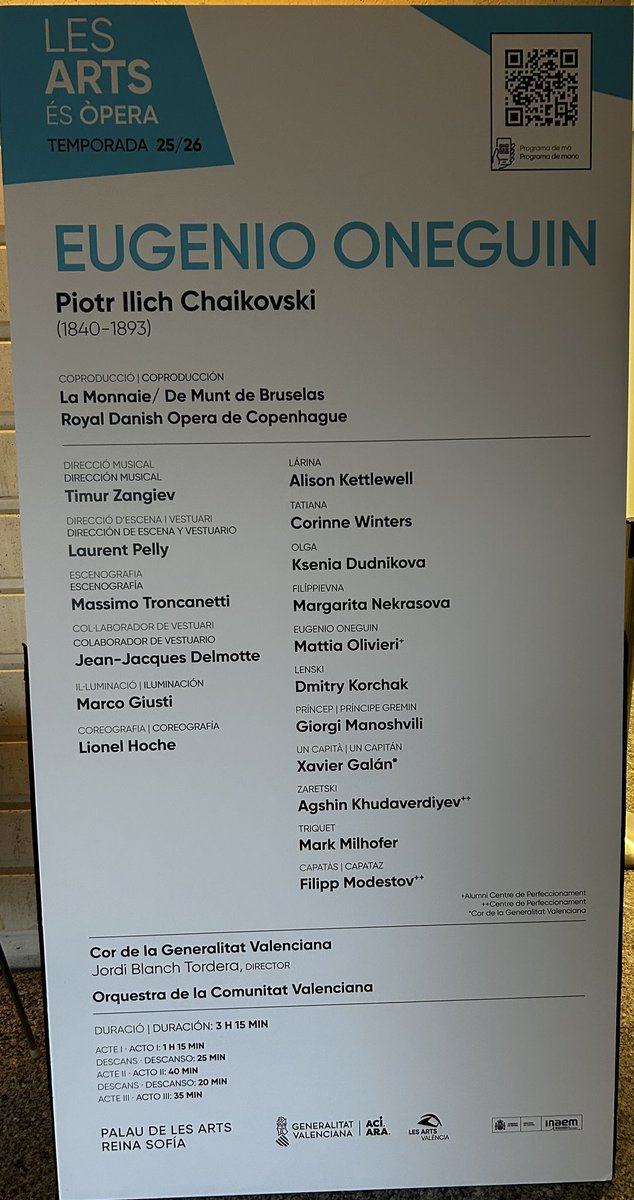 lluisbertomeu's tweet photo. Molt elegant l’#EugenioOneguin de Chaikovski, la prima donna d’esta temporada a @LesArtsValencia #LesArtsésÒpera #LesArts #Ópera https://t.co/i5BABNGRFC