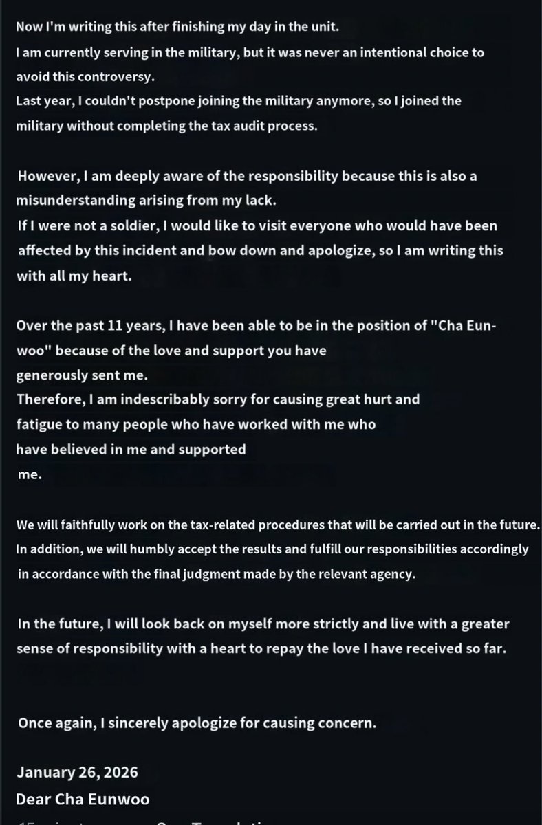 bobahyukie_'s tweet image. papago trans of eunwoo's instagram post...

"if i were not a soldier, i would like to visit everyone who would have been affected by this incident and bow down and apologize, so i am writing this with all my heart."

😭😭😭😭😭😭