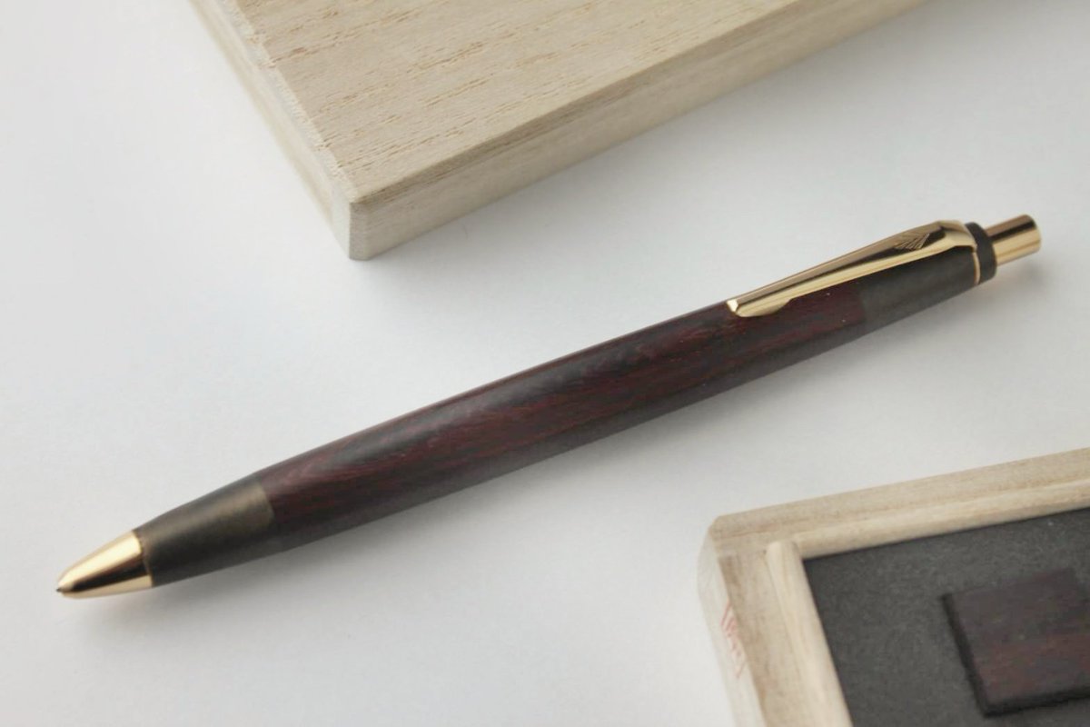 野原工芸 紅紫檀斑紋黒染色新型MP #野原工芸 #シャーペン #木軸 #木軸