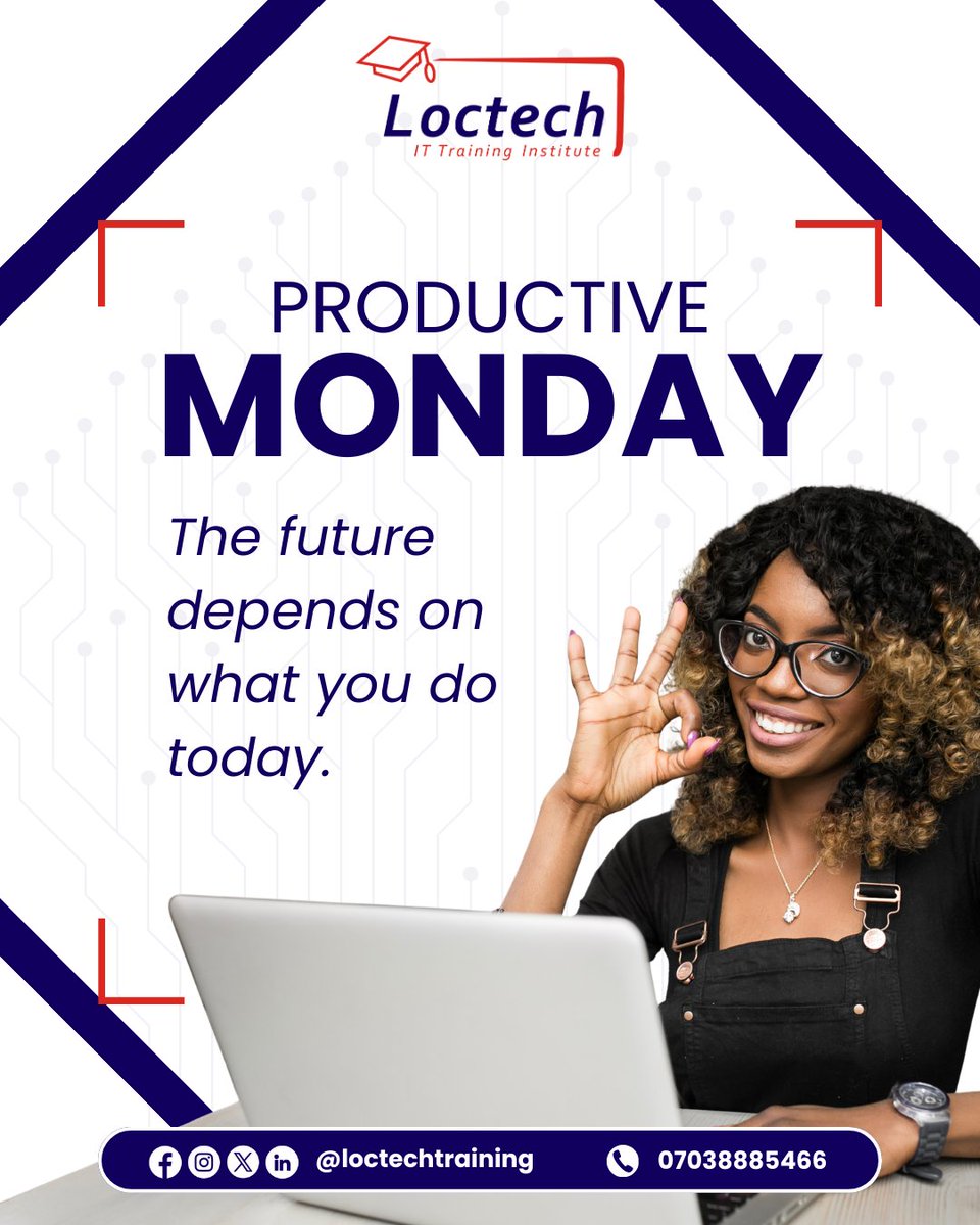 loctechtraining's tweet image. It's Monday!

So, what would you be doing differently today?

Cold emailing? Sending those applications? Responding to your DMS? Enrolling in Loctech IT Training Institute?

Let us know in the comment section.

#Loctech #TechschoolsinPortHarcourt #Monday #Dosomethingtoday