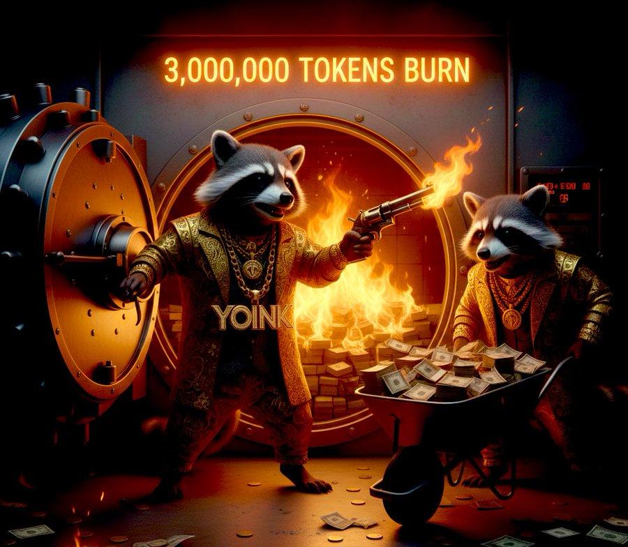 We've just completed another massive token burn  🦝🦝

3,000,000 $YOINK tokens have been bought back and permanently burned! 🔥🔥

solscan.io/tx/4wqaqs63qcK…

solscan.io/tx/4jrBbLjDdme…

You can track the buybacks 👇

solscan.io/account/7xYrxr…

#memecoin #Solana #YOINK