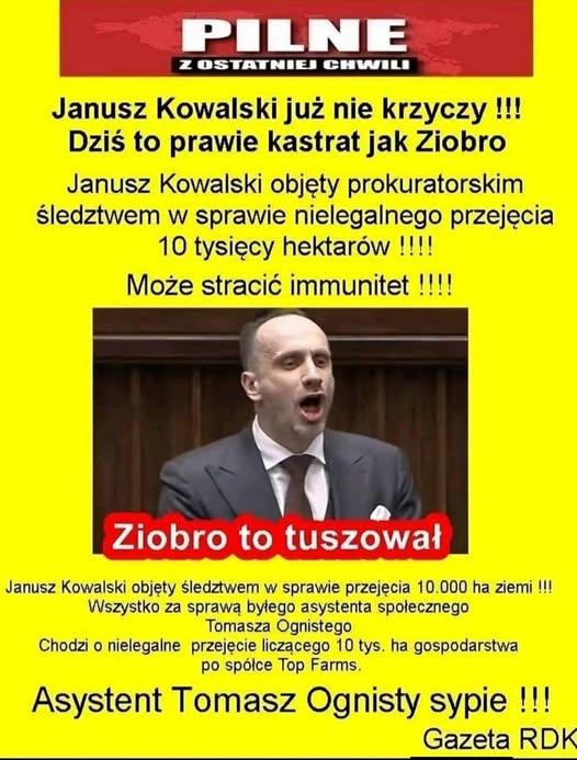 Współpracownicy Janusza K. sypią a on pieje jak jego kumpel kastrat ZERO..