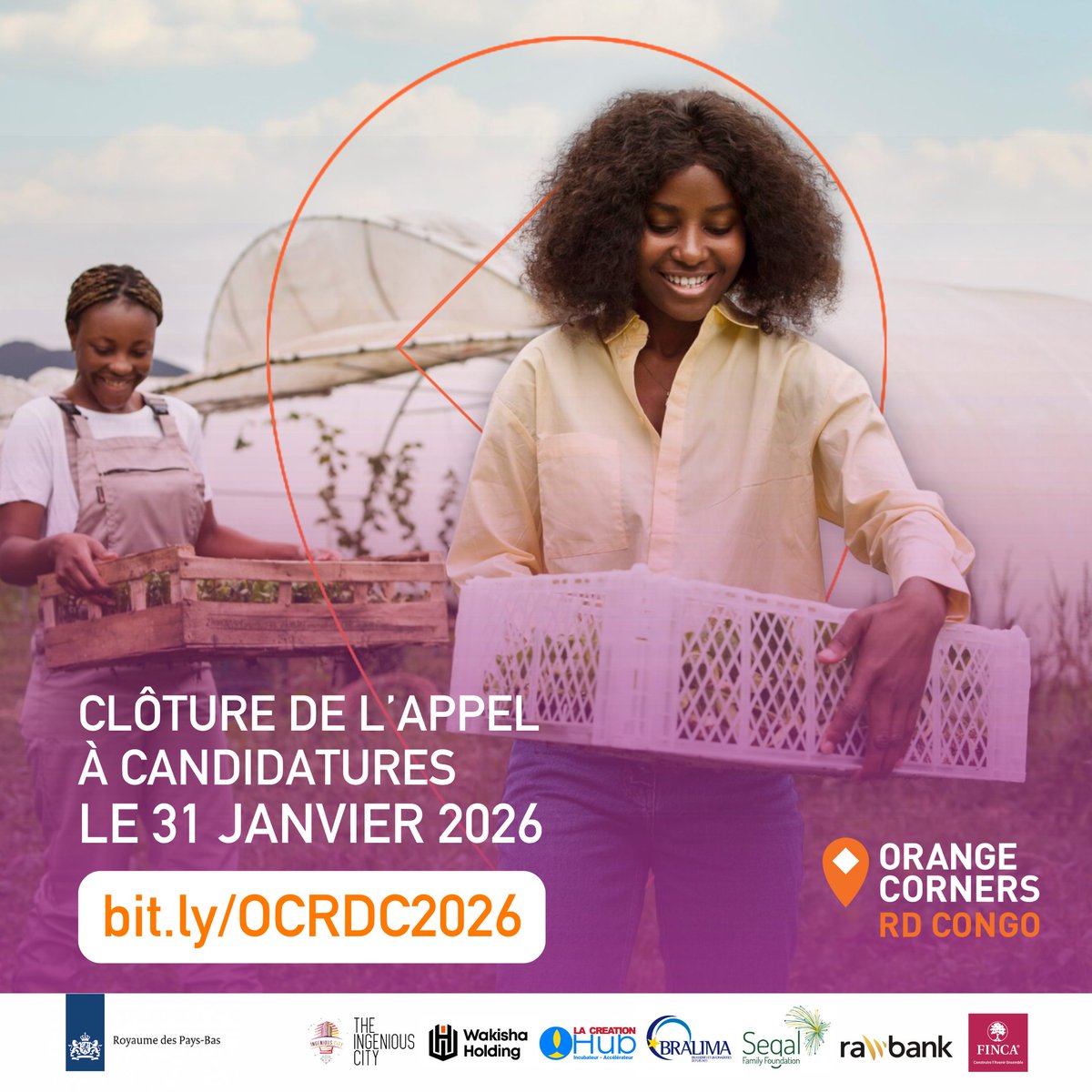 🤩 ⎮ De plus en plus de candidatures reçues pour rejoindre la 9ᵉ cohorte d’Orange Corners RDC !

👩🏽‍💼 Les femmes entrepreneures sont vivement encouragées à postuler.

📍 Kinshasa | Goma | Kolwezi
⏳ Clôture : 31 janvier 2026 à 23h59

👉 Candidate ici : bit.ly/OCRDC2026