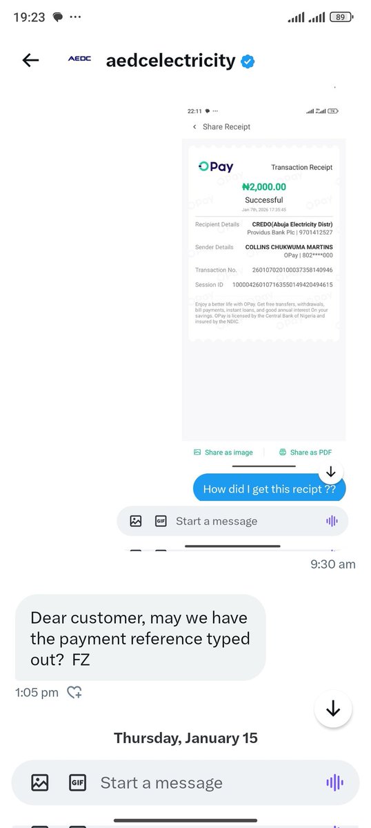 don_kolinz's tweet photo. @aedcelectricity Is this what U claimed that U've replied?? U guys keeps asking me the questions &amp; taking me round circles ...I paid through the AEDC APP &amp; a providous bank was sent to me which payment was made since on the 7th of this month. I've used Irecharge every since &amp; nt an issue with dem https://t.co/ud6AUrHpUa