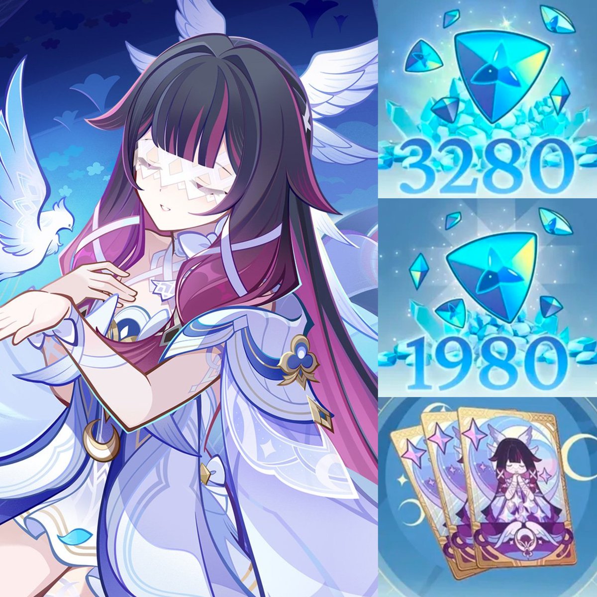 x1 3280 Crystal Pack, x1 1980 Crystal Pack + x5 Welkin Moon GIVEAWAY 🥳

✅️Follow me &amp; <a href="/cielikes/">ciel 𐙚 genshin & hsr pilot 🌸</a>
✅️Like &amp; RT this post
✅️Like &amp; RT our pinneds

Winners announcement: February 14, good luck! 🫂