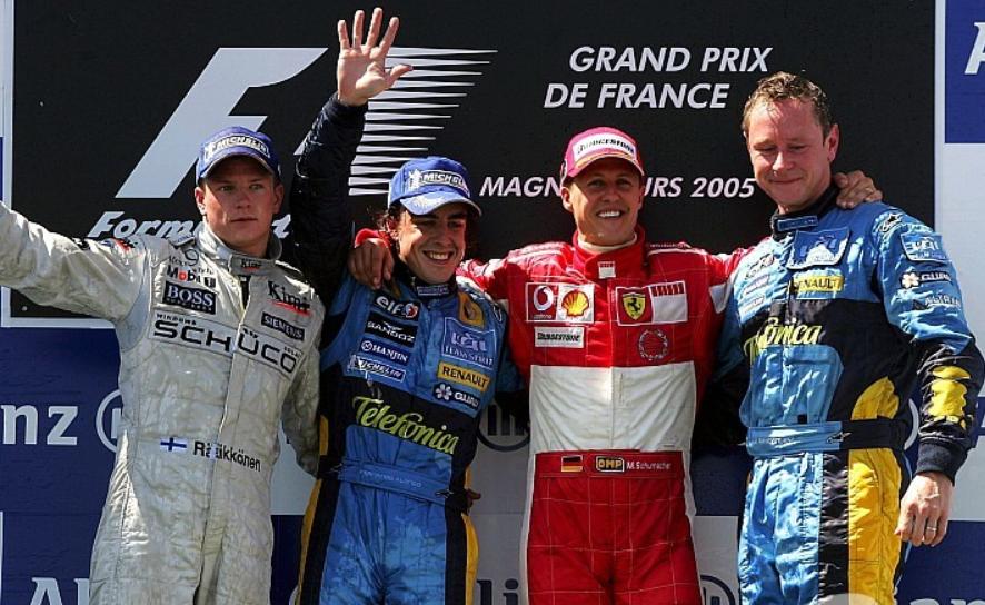 ViSiDEX's tweet photo. The First Time
2005 French Grand Prix

1st Fernando Alonso (Renault)
2nd Kimi Räikkönen (McLaren-Mercedes)
3rd Michael Schumacher (Ferrari)

The Last Time
2012 European Grand Prix

1st Fernando Alonso (Ferrari)
2nd Kimi Räikkönen (Lotus-Renault)
3rd Michael Schumacher (Mercedes) https://t.co/nJELGohTPx
