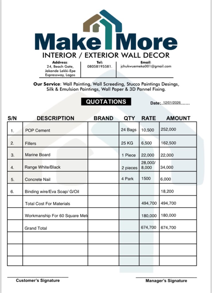MakeMore_C's tweet photo. @_belikebaddy Available for your wall maintenance, painting and POP job. https://t.co/8ud3ygm6gi