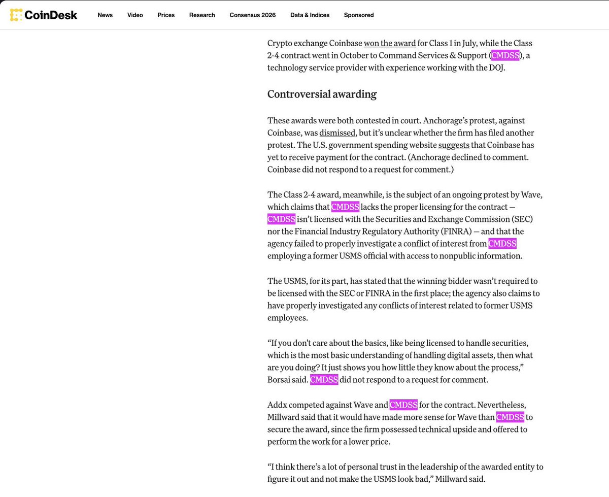 he suspect linked to more than $90M in stolen crypto from US government  addresses is reportedly the son of the owner of CMMDS. CMMDS is a company  contracted to manage seized crypto