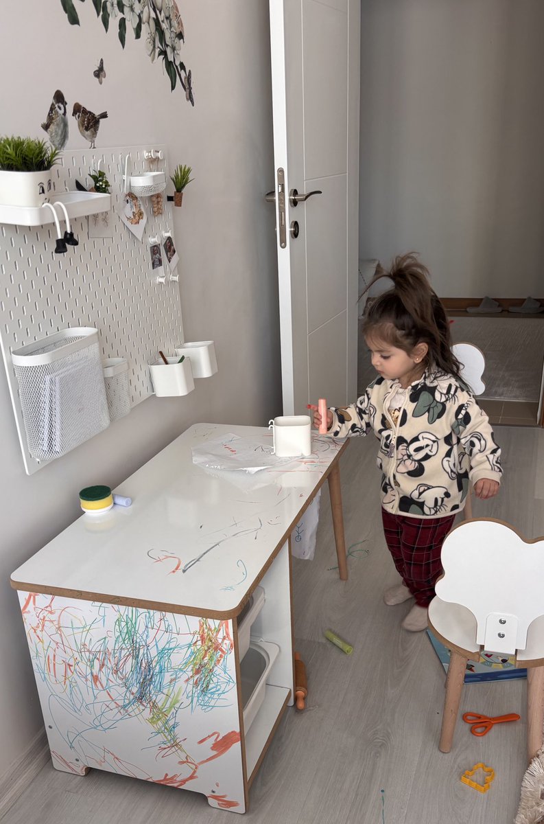 Varoluşsal krizin ortasındayım yavrum evladım çizme duvarları nolur 🥹