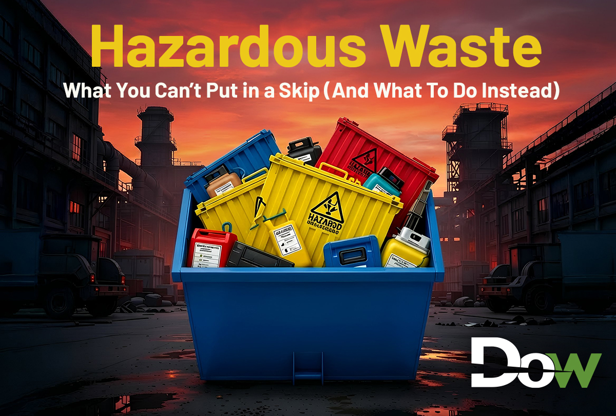 Not everything can go in a skip ⚠️

Hazardous waste like asbestos, paints, batteries &amp; gas cylinders needs specialist disposal — and it’s a legal requirement to get it right.

Unsure about an item? Contact <a href="/DOWGroupUK/">DOW Group UK</a> 

dowuk.com/get-a-quote/

#HazardousWaste #SkipHire