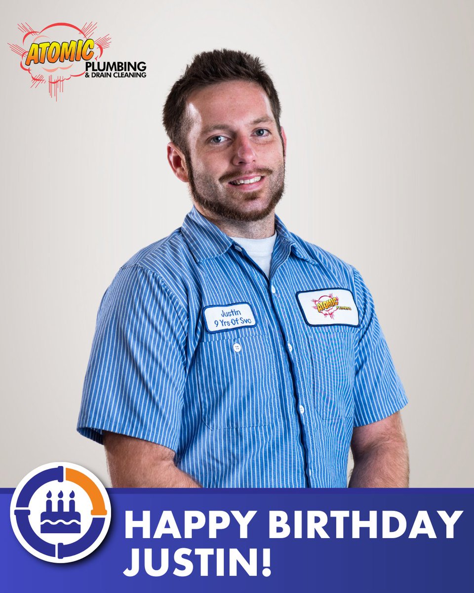 VB_Plumbing's tweet photo. Sending birthday wishes to Justin today! Thanks for all your hard work and dedication to the Atomic family 🎂 https://t.co/IUtTXNf63v