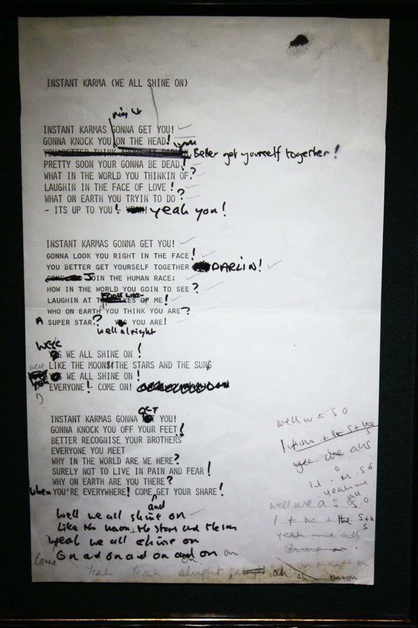 Today in 1970, John Lennon wrote “Instant Karma (We All Shine On)” in just an hour.

It was written, recorded &amp; released within 10 days, making it one of the fastest-released songs in history.

The song's chorus also inspired the title to Stephen King's 1977 novel, “The Shining”.