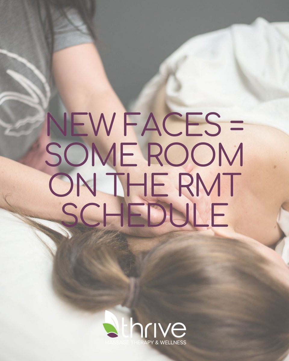 New year, new faces and some room on the RMT schedule 🤍
Penny, Caleb, and Nola have joined the Thrive RMT team in 2025.

Take a peek online to see their availability and book a session for yourself.
thrivemassagewellness.com