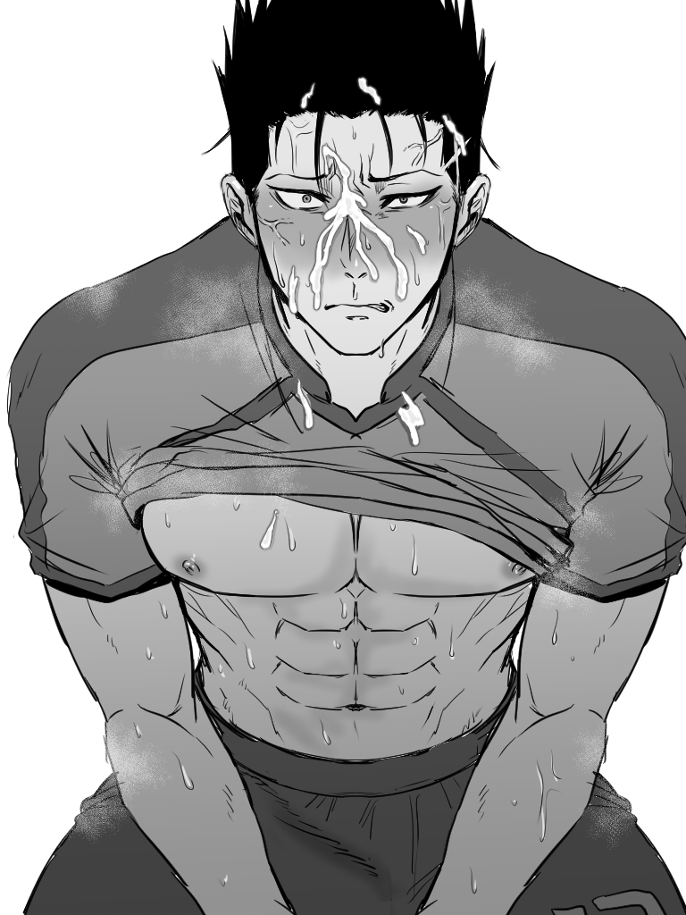 【いさばろ】
「ぅ、わ…！やべ…！！」
「………出る時言えっつったよな？ヘタクソ」
「す、すみません……」

（俺のでbrの顔汚すのエロすぎんだろ…ッ！！！！！……てかbr、勃ってね…！！！？？？マジか！！？）