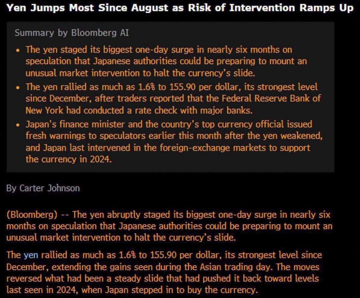 The U.S. may start selling dollars and buying Japanese yen. That is a  direct way to weaken the dollar. When the dollar weakens, liquidity usually  increases. More liquidity often moves into stocks,