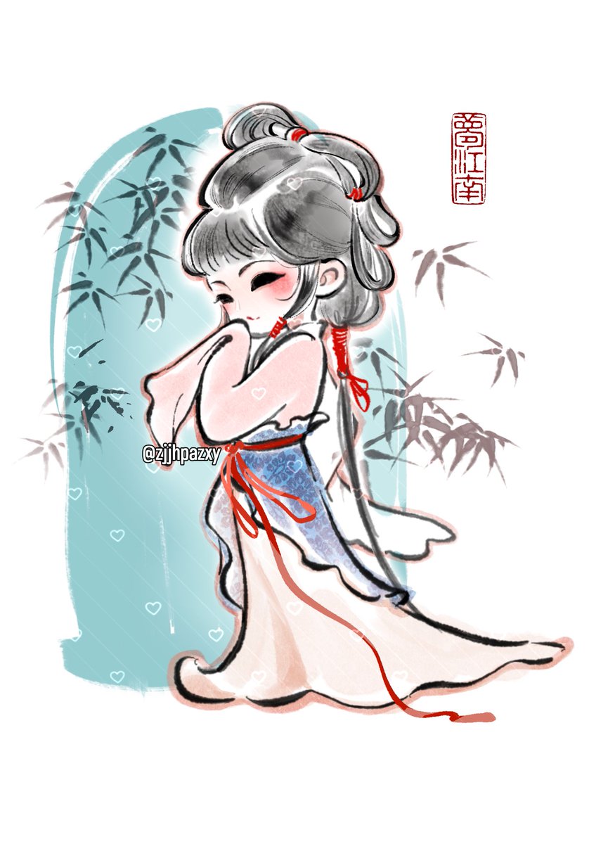 突然悟到了老绘本画风㊗️
ヾ(●´∇｀●)ﾉ哇～
#hanfu #水墨 #絵描きさんと繋がりたい #art #artwork #Chinese