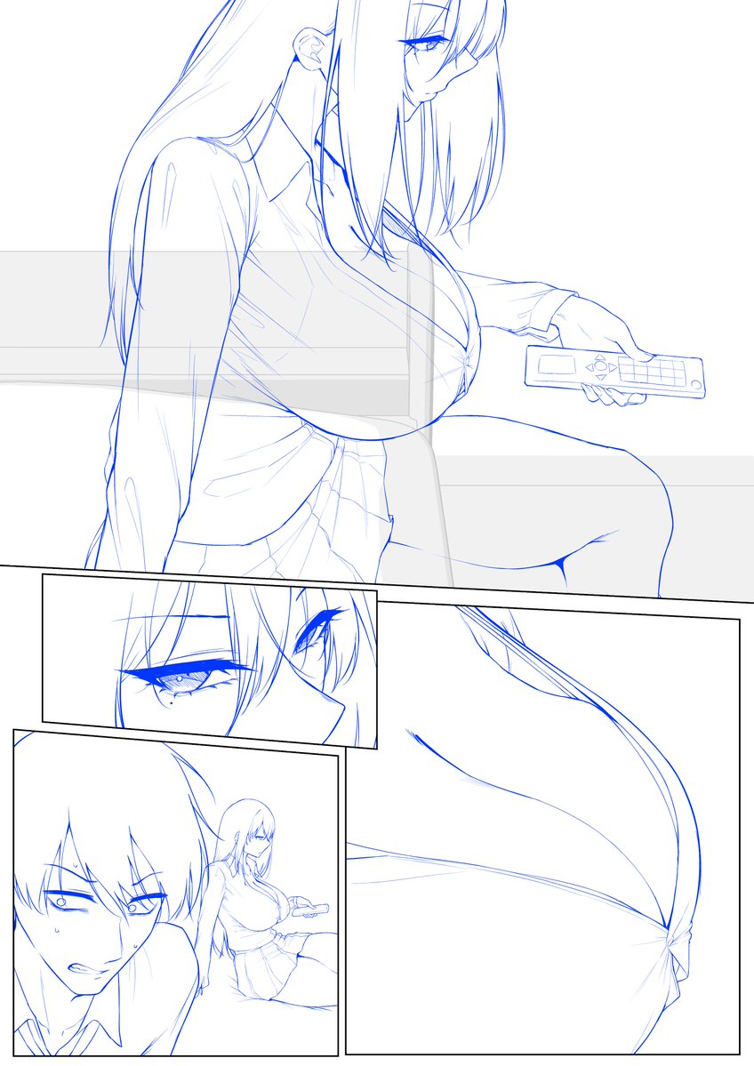 下書き進捗です!
ちなみに今回純愛ってのもあるので主人公男性キャラの表情も描いています! 