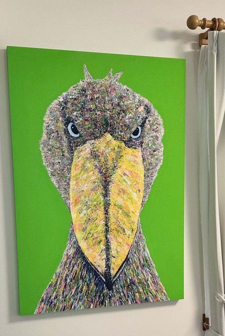 SHOEBILL】 Acrylic 728×1030 mm（B1） Light green お迎えいただき