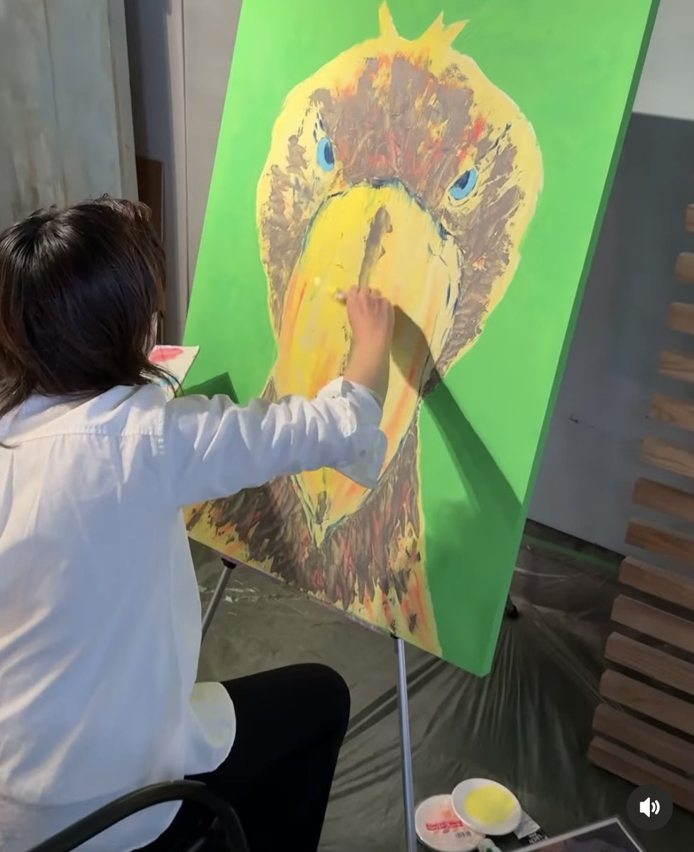 SHOEBILL】 Acrylic 728×1030 mm（B1） Light green お迎えいただき