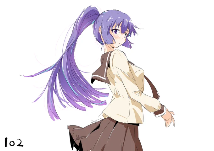 「西川葉子」の画像検索で出てきたポニテを見てたら描きたくなった、個人的趣味のやつ