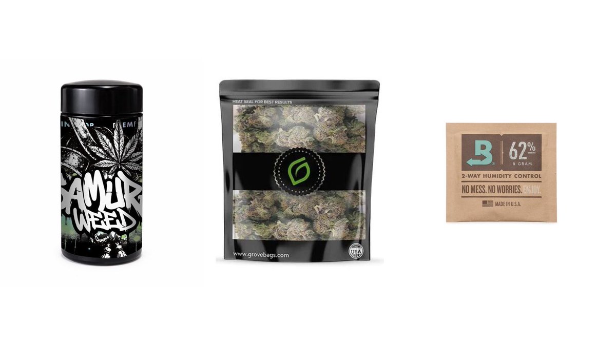 ⚠️ 大麻の保存に、普通の瓶を使わないでください

見た目は良くても、保存条件を外すと
香り・効き・鮮度は一気に落ちます。

大麻の保存で重要なのは👇
・UVカット
・20度以下の温度
・湿度58〜62%

1️⃣ UVガラスジャー

UVを遮断できるガラス容器。
少量保存向きで、開閉回数が少ない場合におすすめ。