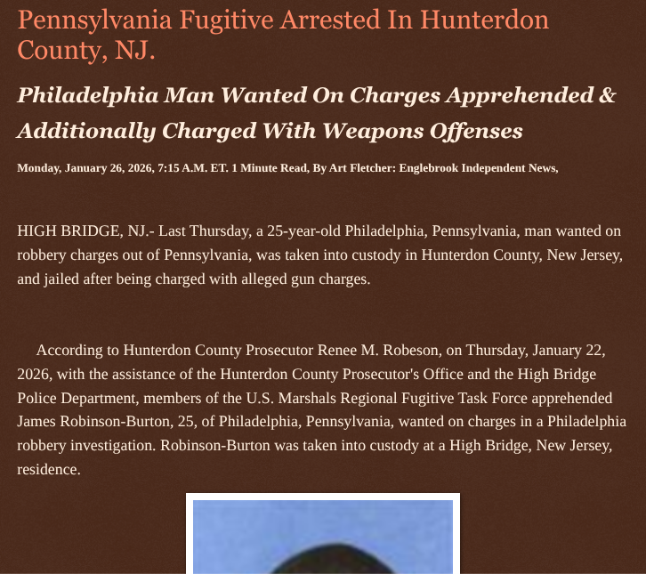 ArtFletcher9's tweet photo. Pennsylvania Fugitive Arrested In Hunterdon County, NJ. https://t.co/zSiRP0QfZ0 via @Englebrooknews #NewJersey #CrimeNews #Hunterdoncountynj #highbridgenj #pennsylvania #Philadelphia #fugitive #apprehended #arrested #charged #weapons @wireless_step @HRG_Media @LodiNJNews @fordmb1 @SarahGeving1 @Shannon96574094 @Daytobehappy @janninereid1 @gator4kb18 @MichelleF_35 @TrumpWasRite2 @KathyKbrose @RobGerundo @JimBobW49