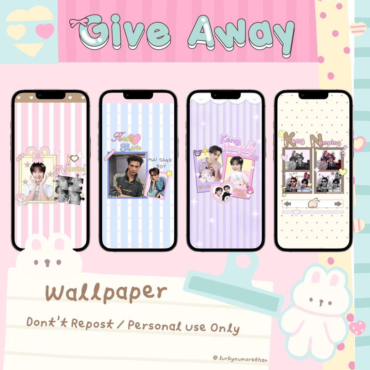 (♥︎)  pls  kindly rt / fav ♡

*⠀⠀:¨ ·.· ¨: 
⠀. ⠀ `· . ꔫ  𖦹drive.google.com/drive/folders/…

⸝⸝⋆มีแบบ PNG และ สำเร็จ สามารถเพิ่มรูปที่ต้องการเองได้เยย
⸝⸝⋆ for personal use only
⸝⸝⋆ ใช้แล้วแท็กมาอวดกันได้นะคั้บ > < 

#KengNamping 
#แจกwallpaper 
#nampingster
#KengHarit