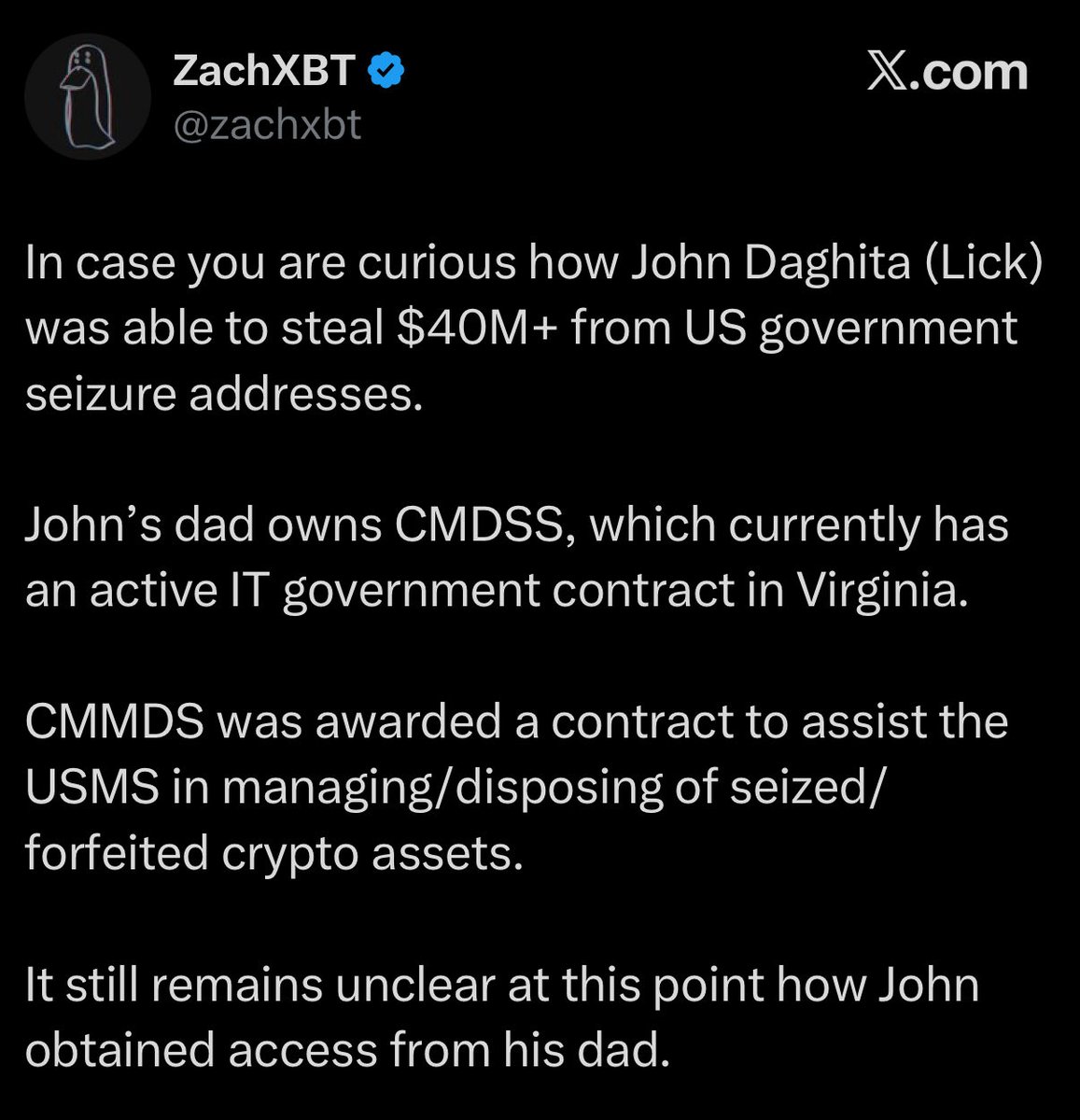 🚨 NEWS: U.S. BITCOIN CUSTODY UNDER FIRE David Bailey claims the son of the  CEO at the firm hired by U.S. Marshals to safeguard government Bitcoin  allegedly stole $40M. He warns the
