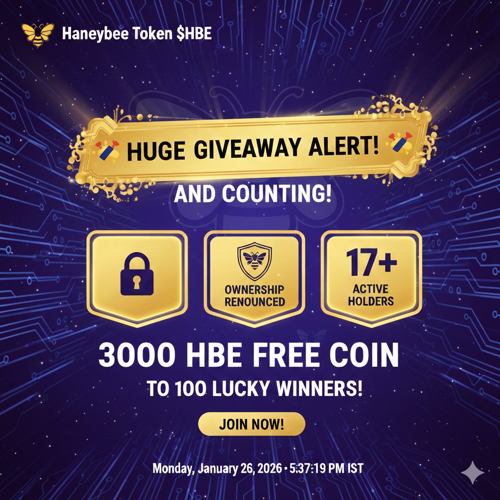 BeeHbe60004's tweet photo. HUGE $HBE GIVEAWAY! 🚀

Celebrating our Ownership Renounced &amp; 11-Month LP Lock! 🥳

🎁 Prize: 3,000 $HBE EACH 🏆 Winners: 100 Lucky Members

To Enter: 1️⃣ FOLLOW us 2️⃣ LIKE &amp; RT this post 3️⃣ DM your BEP-20 Wallet Address!

🔒 100% Safe | Community Owned

#HBE #Giveaway #Crypto https://t.co/KS9KbDoYzx