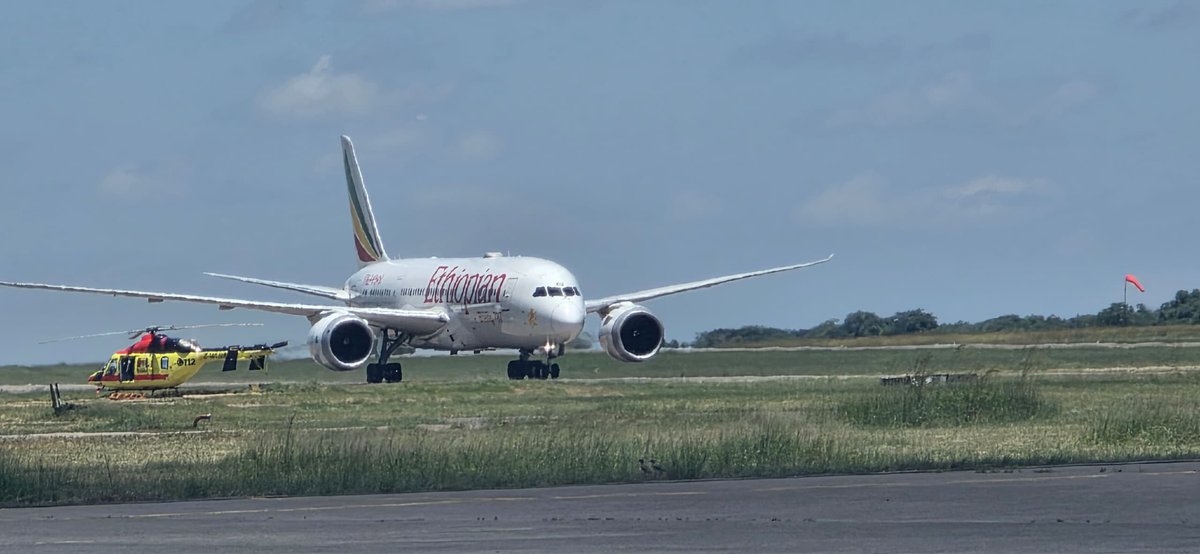 Dreamliner makes historic touchdown in Bulawayo. The first-ever Boeing 787-800 has landed at Joshua Mqabuko Nkomo International Airport, marking a milestone for Zimbabwe’s aviation sector. The Ethiopian Airlines charter touched down at 1300hrs to a traditional water cannon