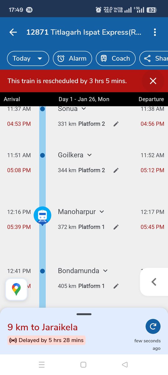 ManojMahakud3's tweet photo. Howarh Titalagarh Exp(12871) passed Manoharpur outer towards Jaraikela now
#Ispat Exp
#Howarh
#Titalagarh
@JharkhandRail
@NorthOdishaRail https://t.co/8yAmoUk6lD