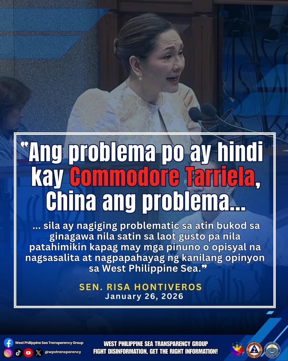 wpstransparency's tweet image. 𝐀𝐍G 𝐏𝐑𝐎𝐁𝐋𝐄𝐌𝐀 𝐀𝐘 𝐇𝐈𝐍𝐃𝐈 𝐒𝐈 𝐂𝐎𝐌𝐌𝐎𝐃𝐎𝐑𝐄 𝐉𝐀𝐘 𝐓𝐀𝐑𝐑𝐈𝐄𝐋𝐀

Iginiit ni Senator Risa Hontiveros na hindi si 𝐂𝐨𝐦𝐦𝐨𝐝𝐨𝐫𝐞 𝐉𝐚𝐲 𝐓𝐚𝐫𝐫𝐢𝐞𝐥𝐚  ang ugat ng tensyon sa West Philippine Sea, kundi ang patuloy umanong agresibong aksyon ng China…