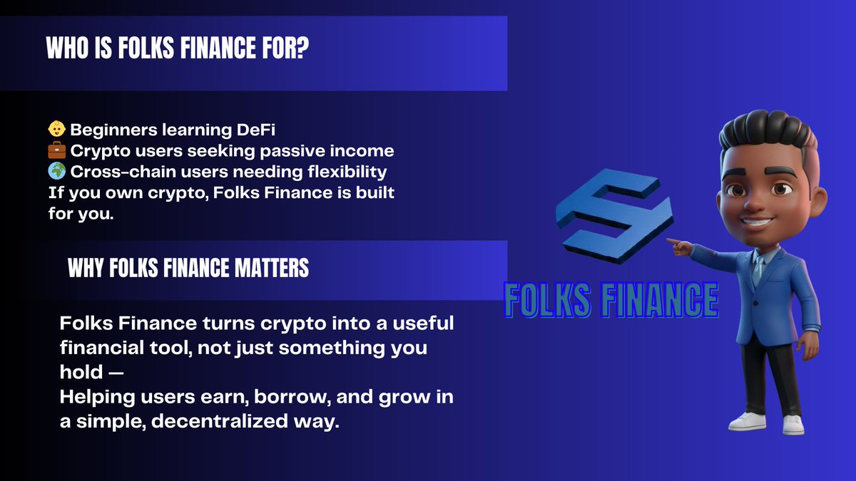 1/ New to crypto and hearing people talk about “DeFi”? Let me break it down  simply 👇 Folks Finance is a platform that helps you lend, borrow, and earn  rewards with your