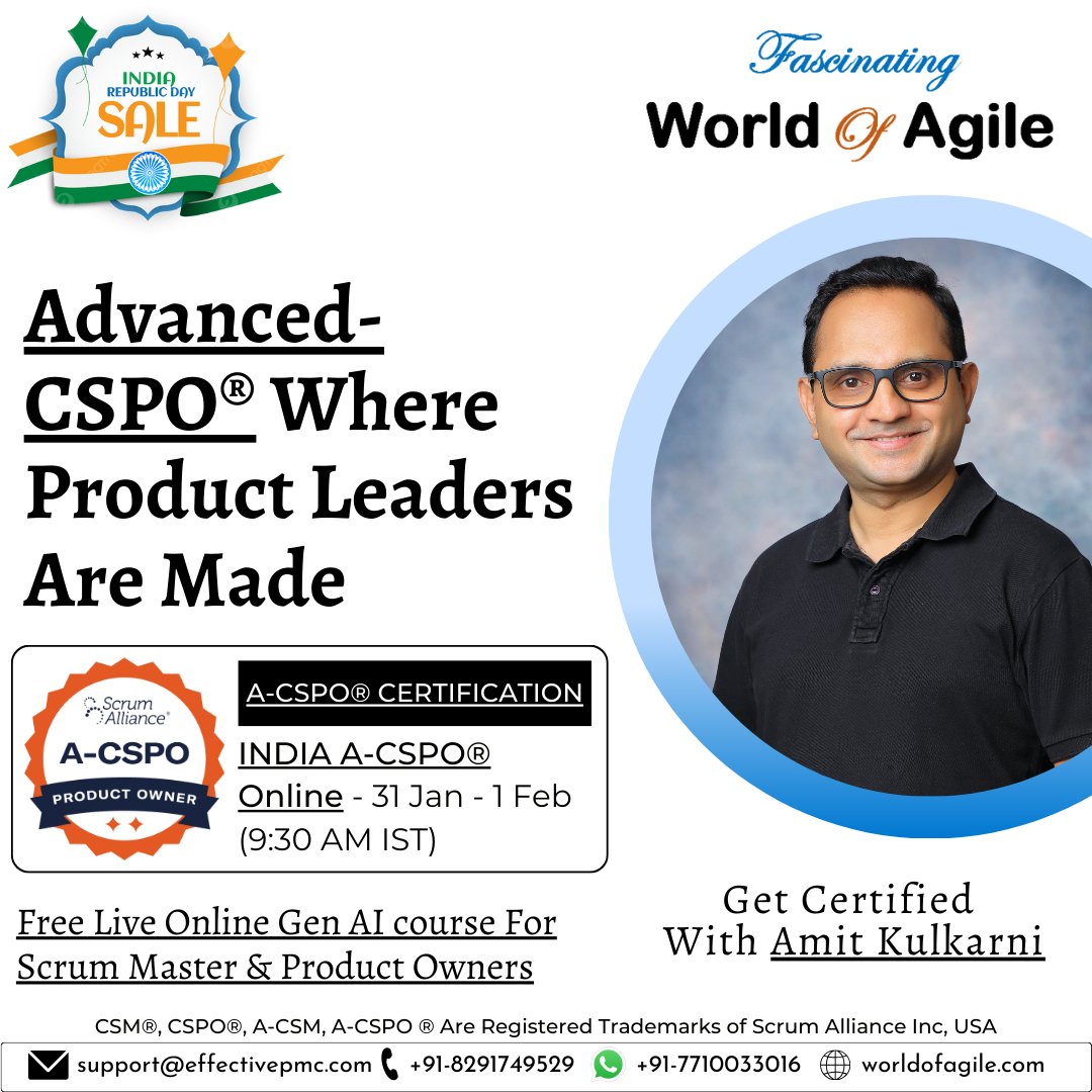 WORLDOFAGILE's tweet photo. Already a CSPO? What’s your next move?

Are you:

. Balancing stakeholders with clarity?
. Prioritizing based on value, not pressure?
. Translating vision into measurable outcomes?

If not, Advanced CSPO® (A-CSPO) is your next step.

Sign Up Here - https://t.co/n9cYLdoKV9 https://t.co/K8R2UeHY9D