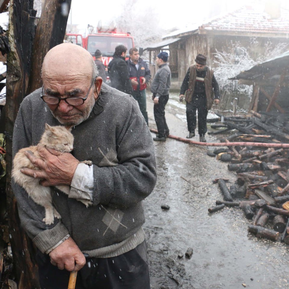 Turkish uncle Ali Meşe, remembered for the photo of him hugging his cat in front of his fire-destroyed home, has passed away.