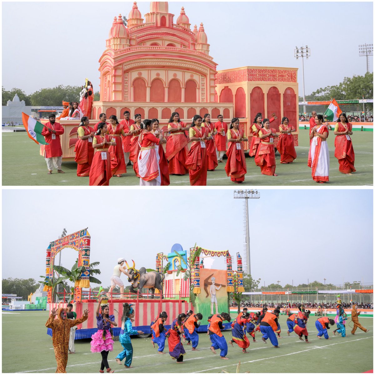 Deendayal_Port's tweet image. A spectacular Grand Tableau parade marked the Republic Day 2026 celebrations at DPA Kandla, showcasing the vibrant culture of Indian states. This National-themed display captivated all, reflecting the unity in diversity of Bharat. 🇮🇳✨

#RepublicDay2026 #DPA #ViksitBharat