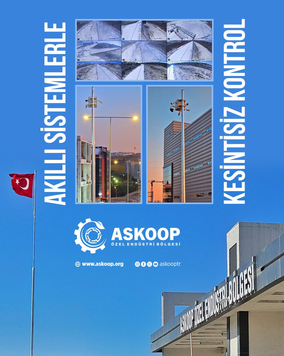 AskoopTR's tweet photo. #ASKOOP Endüstri Bölgesi’nde güvenlik ve izleme altyapısı, gelişmiş SCADA sistemi ve yapay zekâ destekli 200 kamera ile entegre şekilde kurgulanıyor

Son teknoloji güvenlik yatırımlarımız sayesinde bölge genelinde 7/24 izleme, analiz ve kontrol sağlanıyor

https://t.co/j918mv5NET https://t.co/EFROaP4lJ0