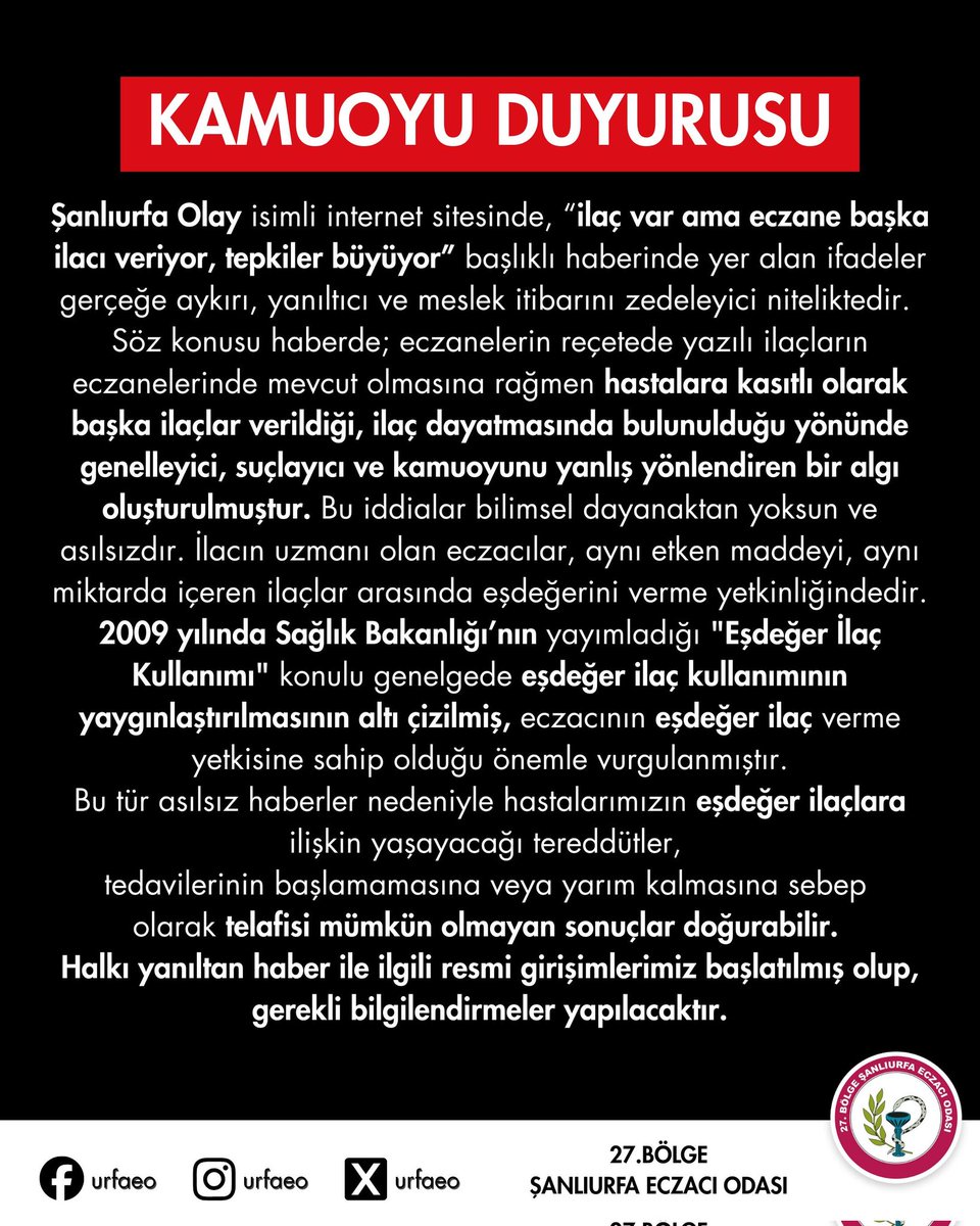 Kamuoyu Duyurusu📢