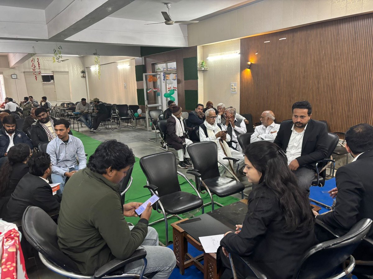 A  "Nyay Chaupal" was organised by the <a href="/DelhiPYC/">Delhi Youth Congress</a> Legal Department, continuing the commitment to make justice accessible to all.

With the collective efforts of our advocates and volunteers, over 150+ needy individuals were provided legal guidance and support.

 People from