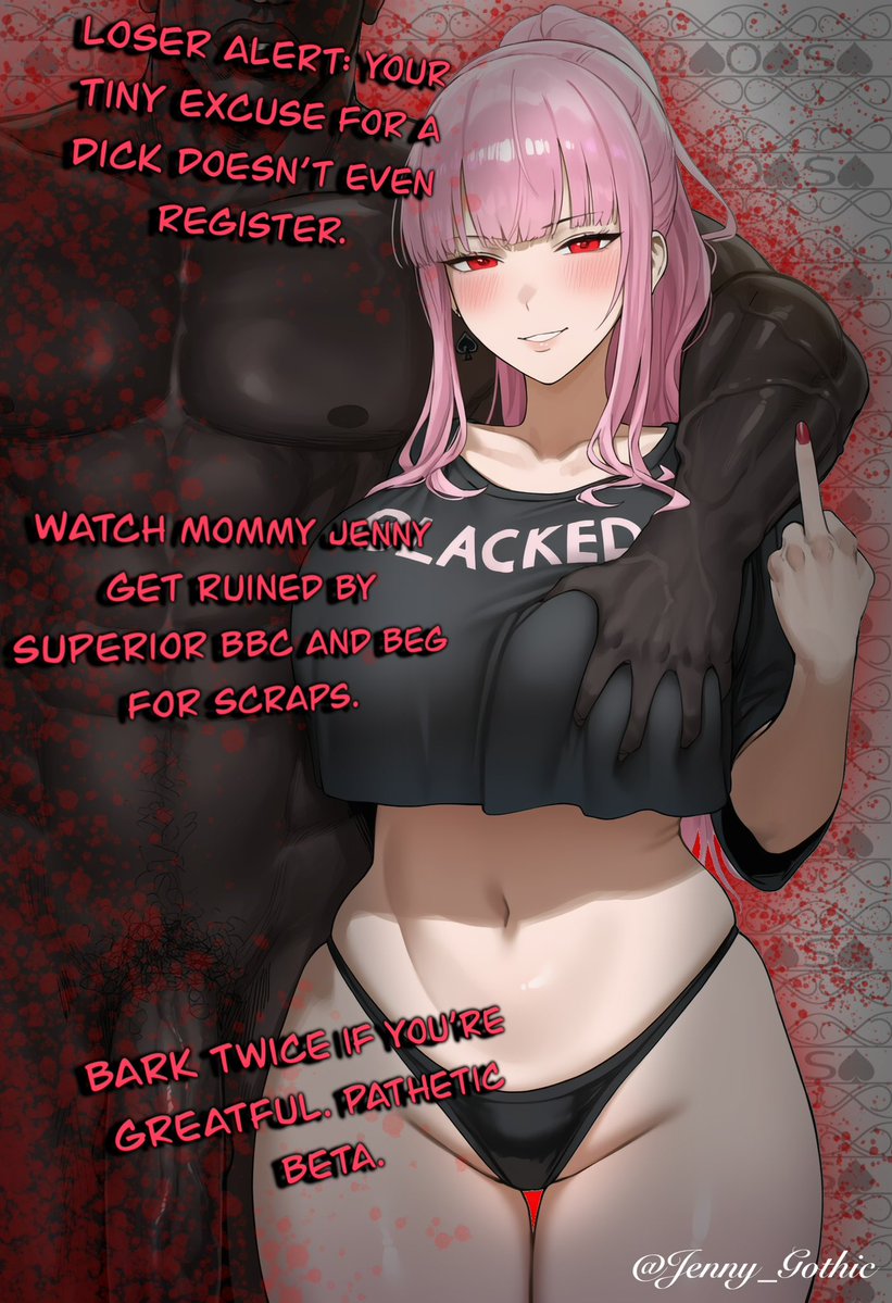 When BBC enters the chat your whole bloodline gets sent to the bench.  

Your entire existence is a footnote.  
You whitebois relevance drops to absolute zero.  

Stroke that sad little thing and confess in the replies how much smaller you feel right now 🖤”

Loser tax: you have