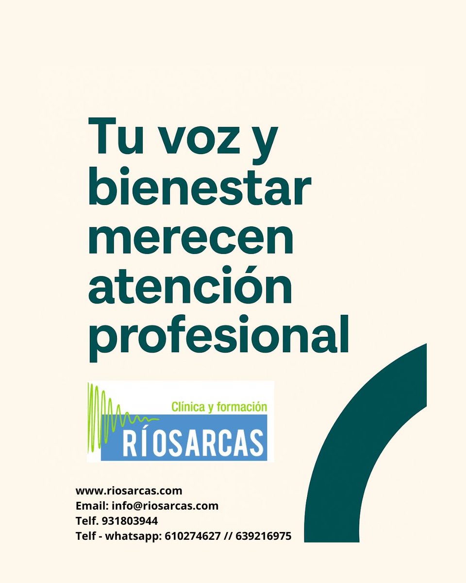 riosarcas's tweet photo. Cuidar nuestra voz, comunicación y bienestar es más importante de lo que imaginamos, y a veces necesitamos un apoyo profesional para lograrlo.
Estamos en Barcelona y también online. 
#Logopedia #Logofoniatría #Audiología #Canto #Nutrición #Psicología #Voz #Barcelona https://t.co/9N1l2wcPmr