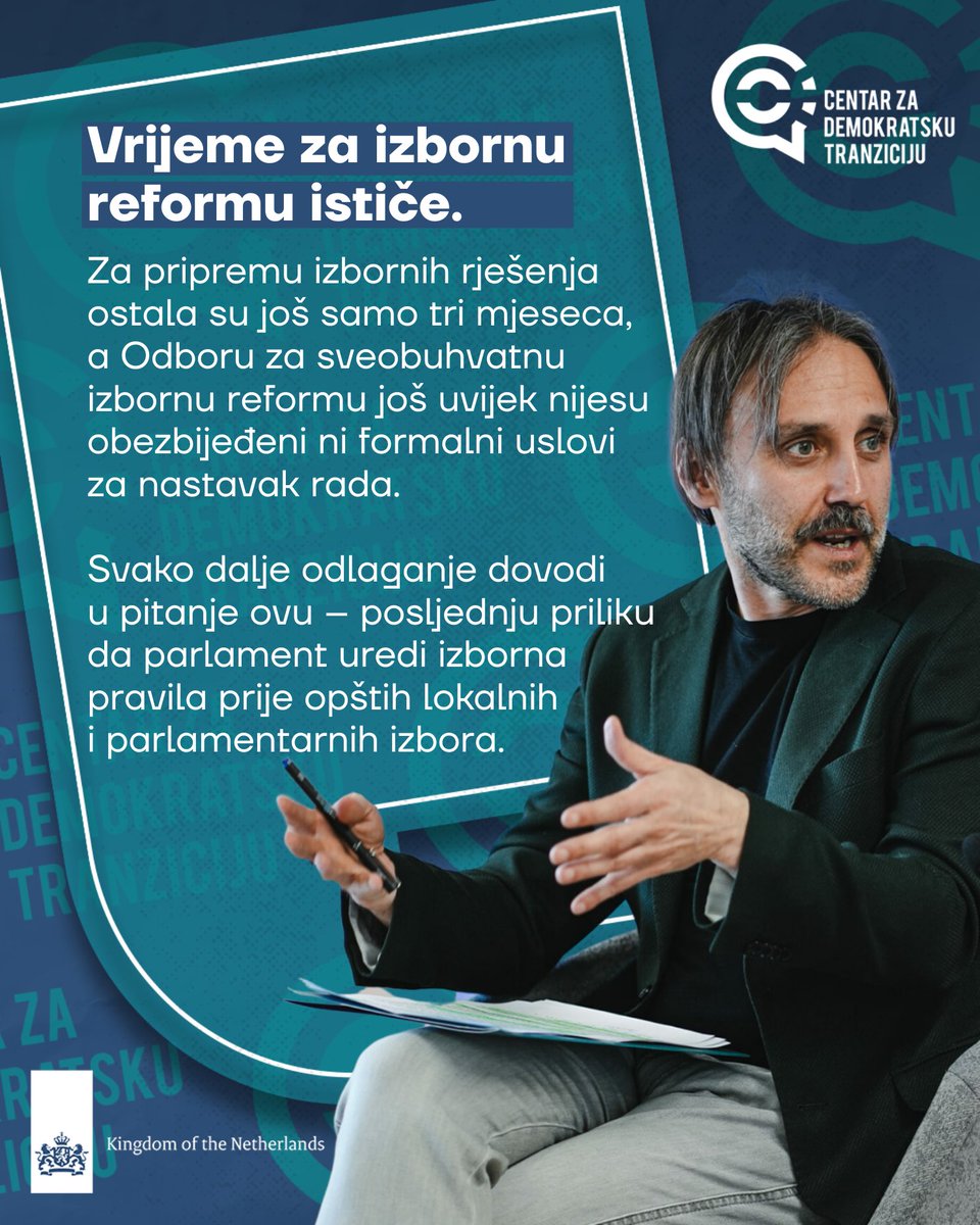 🗳️ Izborno zakonodavstvo se ne mijenja godinu prije izbora, zbog čega izborna reforma mora biti kompletirana u junu ove godine.

Ovo znači da bi tekstovi izmjena zakona morali biti kompletirani najkasnije do 15. aprila, kako bi se ispravila velika greška koja je učinjena u toku